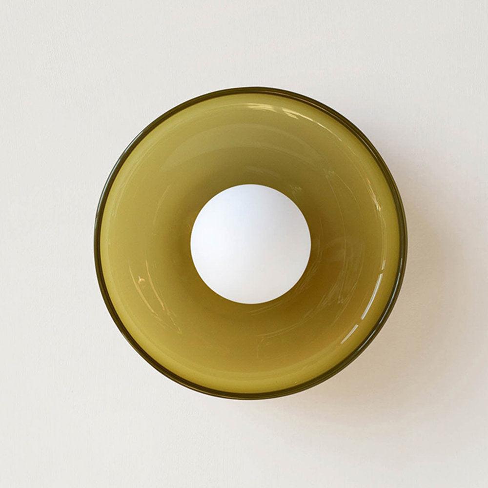 Green Glass Round LED Ceiling Light for Home Decor - Rebooters