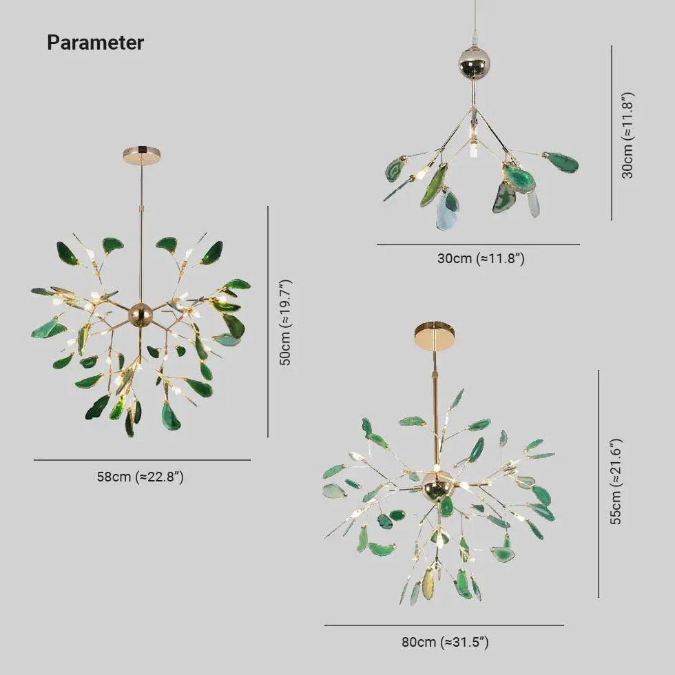 Blue Bedroom with Agate Decor Modern Chandelier Light | Rebooters - Rebooters