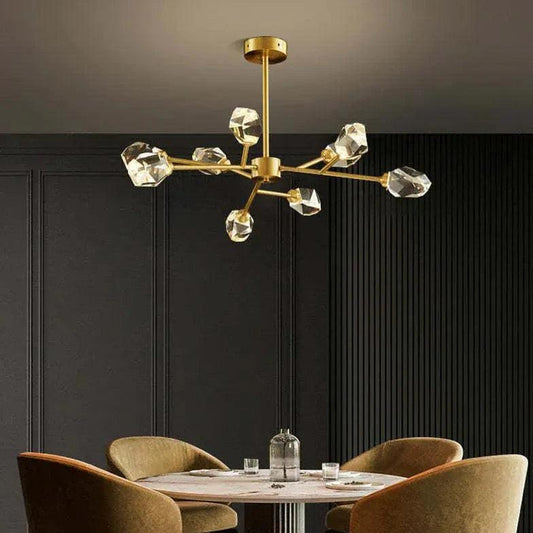 Cut Crystal Gold Modern Chandelier for Elegant Spaces | Rebooters - Rebooters