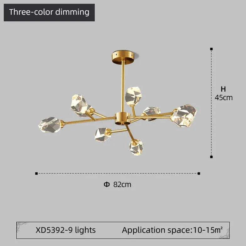 Cut Crystal Gold Modern Chandelier for Elegant Spaces | Rebooters - Rebooters