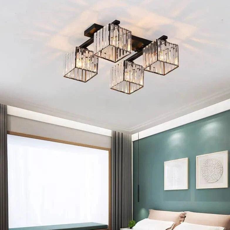 Multi-Head Cube Glass Modern Ceiling Light for Indoor Spaces - Rebooters