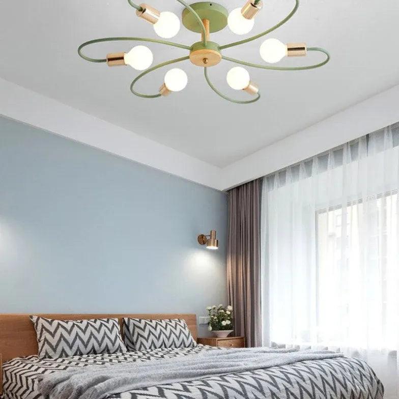 Multi-Head Metal Bedroom Ceiling Light Fixture Modern Design - Rebooters