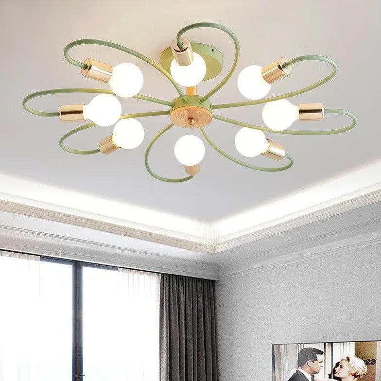 Multi-Head Metal Bedroom Ceiling Light Fixture Modern Design - Rebooters