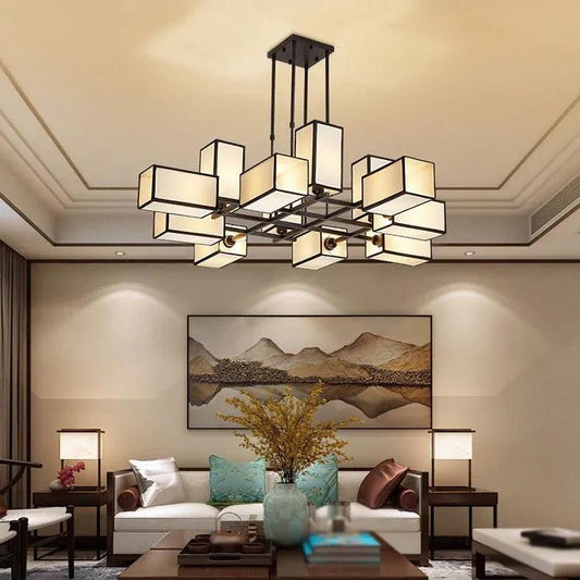 Multiple Rectangular Modern Living Room Pendant Lights Chandelier | Rebooters - Rebooters
