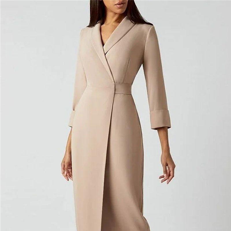 Womens Lapel Dress for Timeless Elegance and Style - Rebooters -Women's Dresses