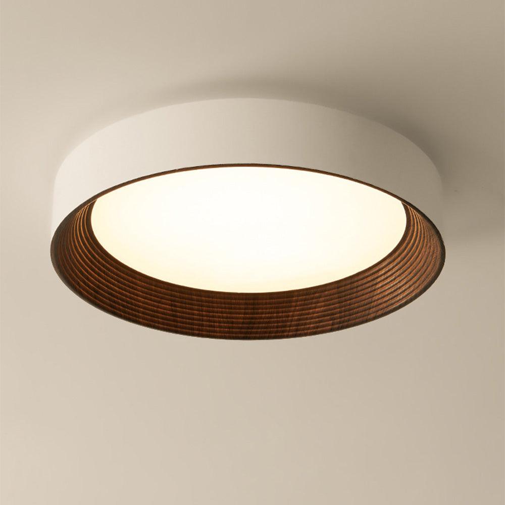 Modern Wood LED Round Ceiling Light for Stylish Interiors - Rebooters