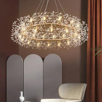 Star Branches Crystal Gold Chandelier for Elegant Spaces | Rebooters - Rebooters