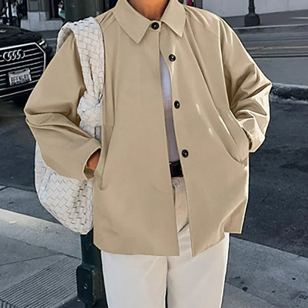 Womens Trendy Oversized Button-Up Jacket for Casual Style - Rebooters