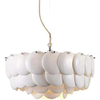 White Scales Disc Design Modern Pendant Light Fixture | Rebooters - Rebooters