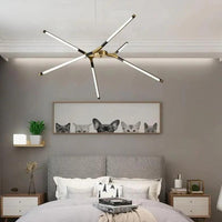Black And Gold Led Modern Chandelier For Stylish Lighting | Rebooters - Rebooters