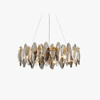 Elegant Flat Round Bedroom Crystal Chandelier Lighting | Rebooters - Rebooters