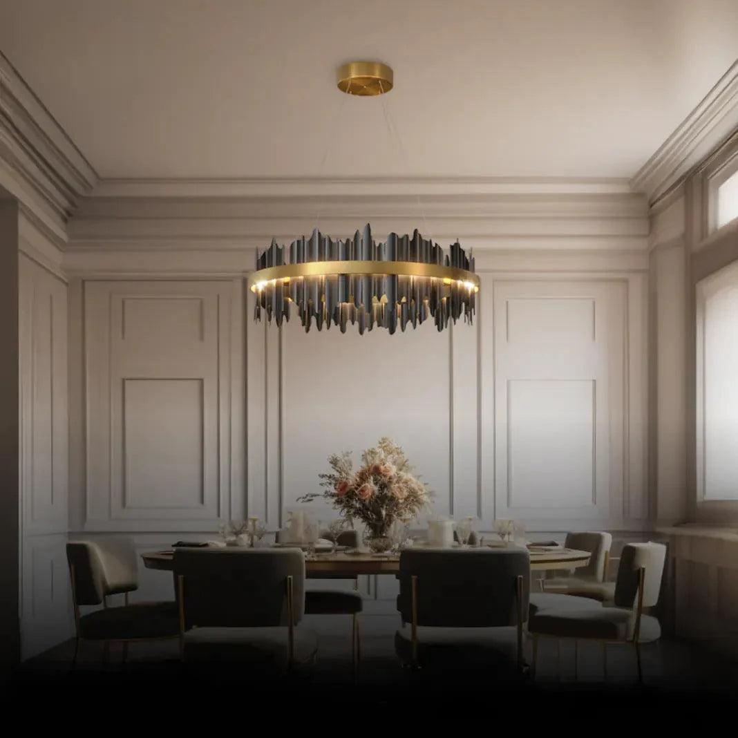 Double Vertical Stripes Industrial LED Chandelier for Homes | Rebooters - Rebooters