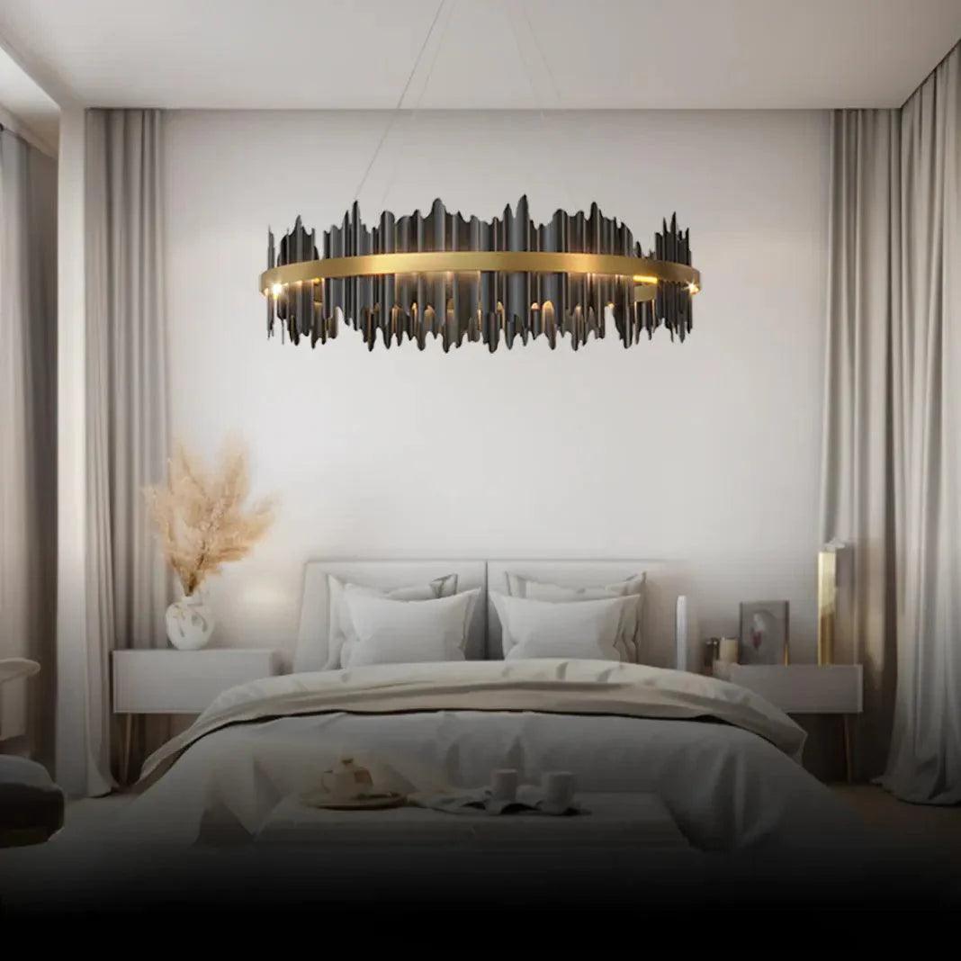 Double Vertical Stripes Industrial LED Chandelier for Homes | Rebooters - Rebooters