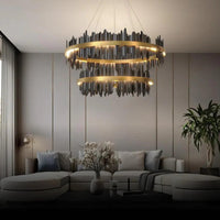 Double Vertical Stripes Industrial LED Chandelier for Homes | Rebooters - Rebooters
