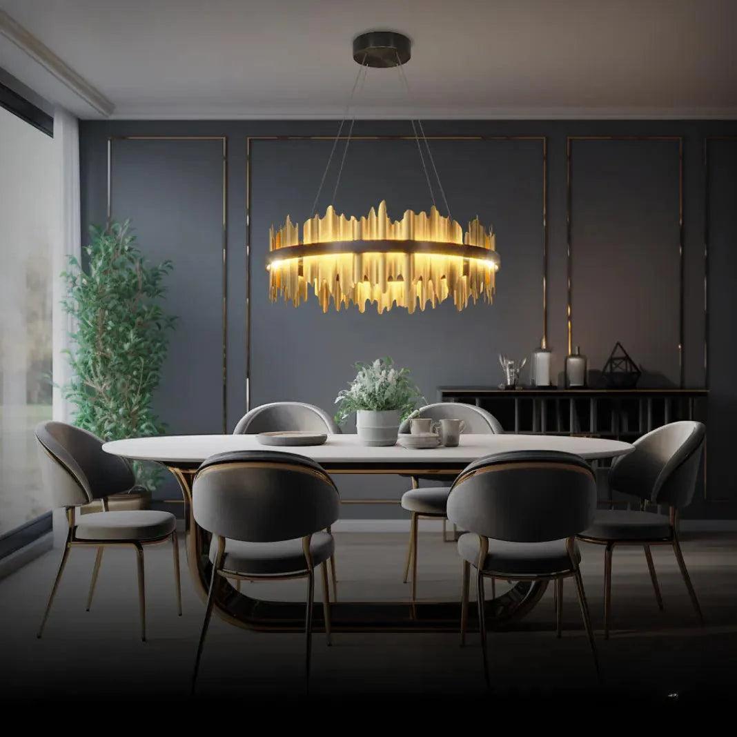 Double Vertical Stripes Industrial LED Chandelier for Homes | Rebooters - Rebooters
