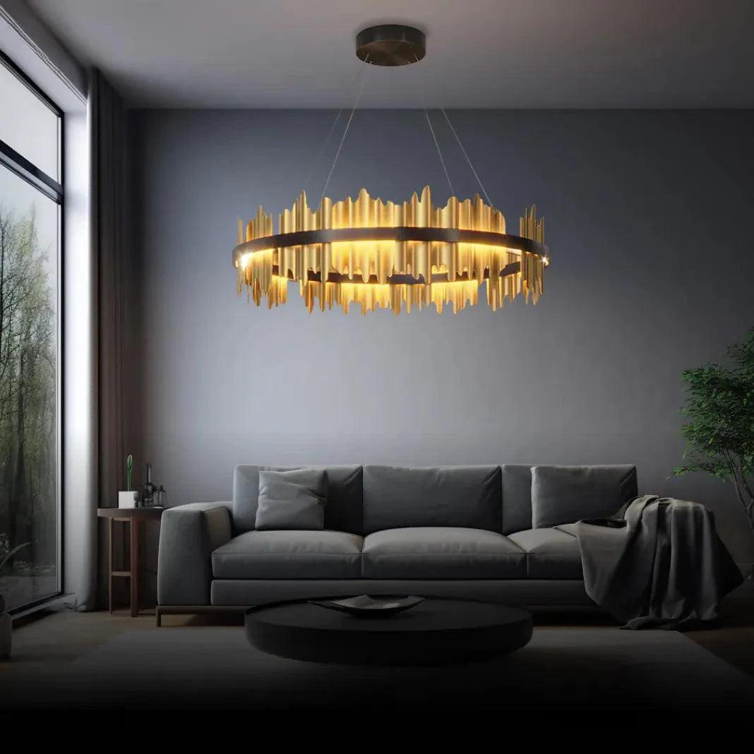 Double Vertical Stripes Industrial LED Chandelier for Homes | Rebooters - Rebooters