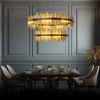 Double Vertical Stripes Industrial LED Chandelier for Homes | Rebooters - Rebooters