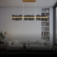 Long Pleated Industrial Living Room Chandelier for Style | Rebooters - Rebooters