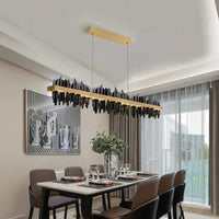 Long Pleated Industrial Living Room Chandelier for Style | Rebooters - Rebooters