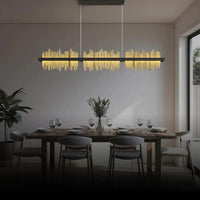 Long Pleated Industrial Living Room Chandelier for Style | Rebooters - Rebooters