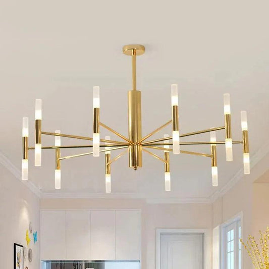Gold Modern Metal Bedroom Chandelier for Elegant Lighting | Rebooters - Rebooters