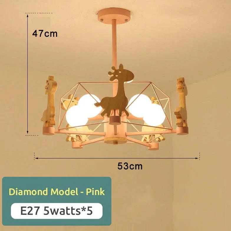 Giraffes Led Semi-flush Light Wood Modern Ceiling Fixture - Rebooters