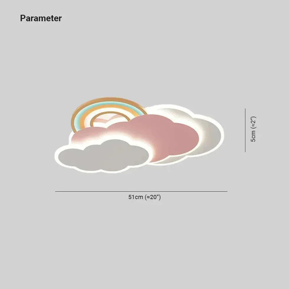 Rainbow Cloud Bedroom LED Flush Ceiling Lights Fixture - Rebooters