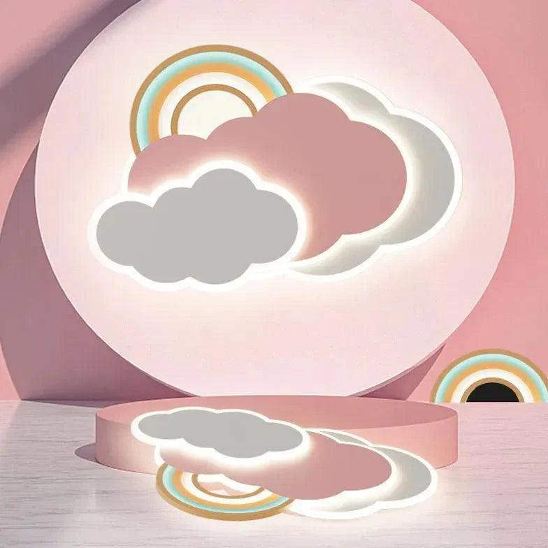 Rainbow Cloud Bedroom LED Flush Ceiling Lights Fixture - Rebooters