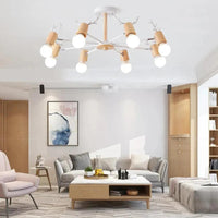Multi-Armed Deer Head Wooden Chandelier for Stylish Decor | Rebooters - Rebooters