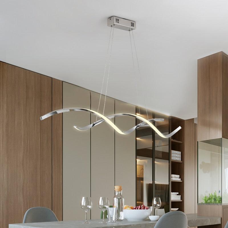 Modern Golden Spiral Linear Pendant Light for Home Decor | Rebooters - Rebooters
