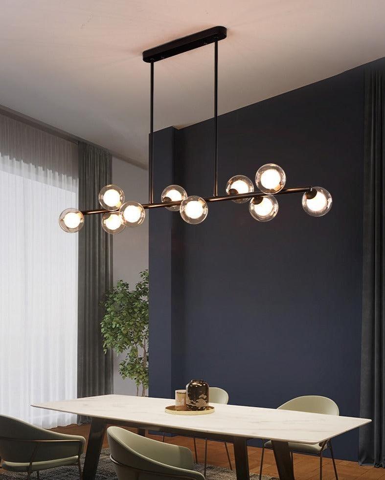 Modern Long Pole Glass Horizontal Chandelier for Elegant Spaces | Rebooters - Rebooters