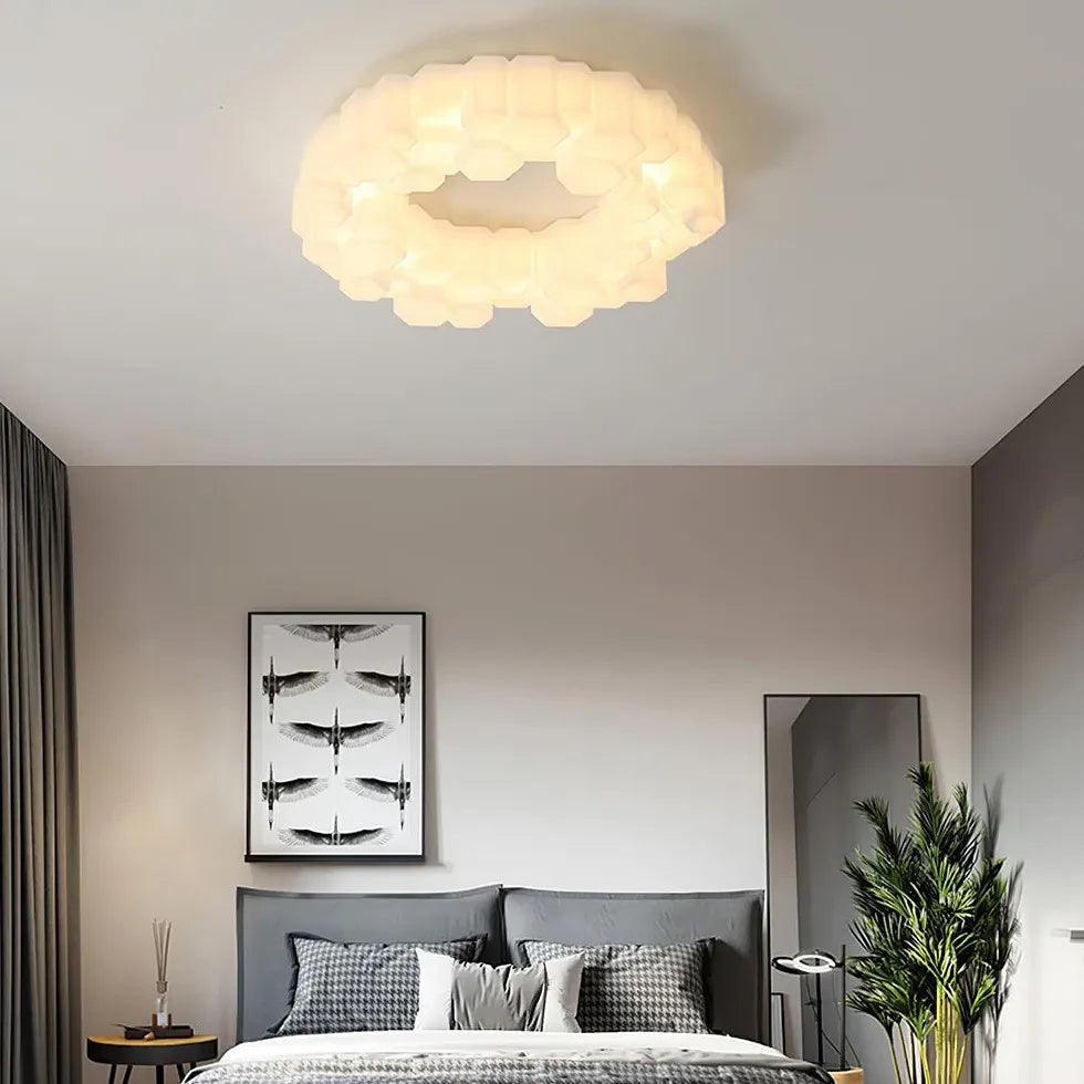 Layered Circular Translucent Artistic Pendant Light Fixture - Rebooters