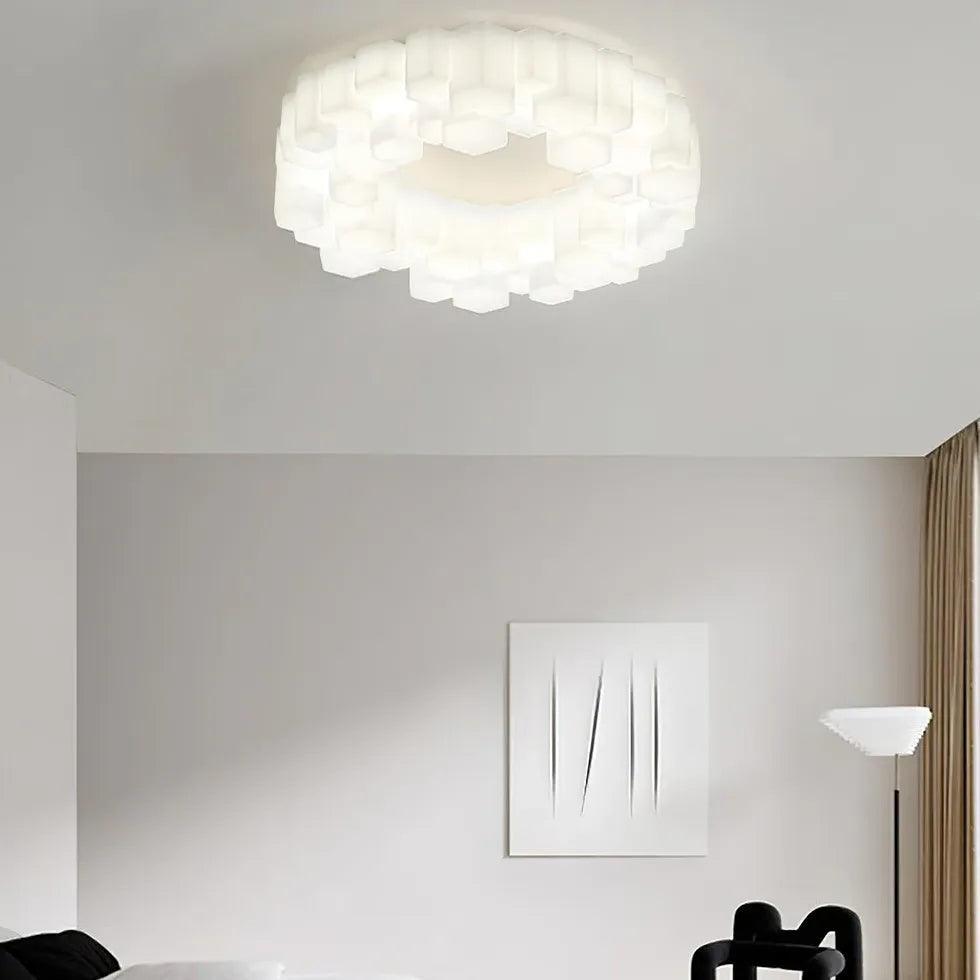 Layered Circular Translucent Artistic Pendant Light Fixture - Rebooters