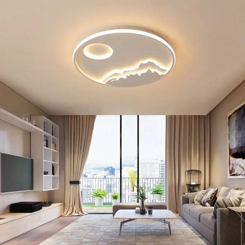 Round Landscape Ceiling Light for Living Room Fixture - Rebooters