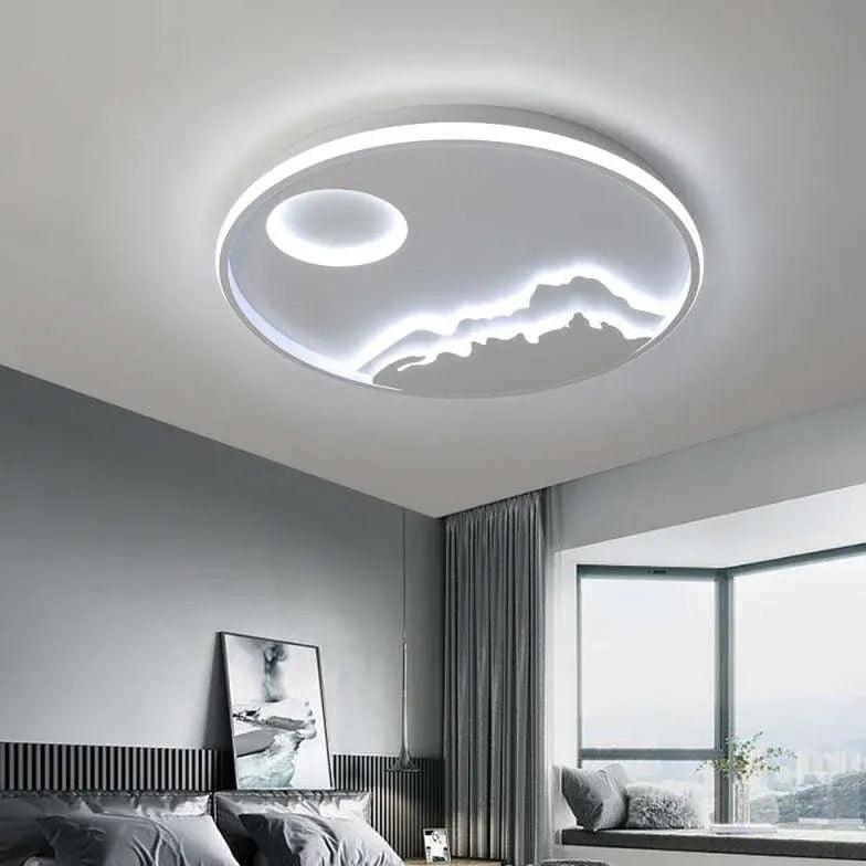 Round Landscape Ceiling Light for Living Room Fixture - Rebooters