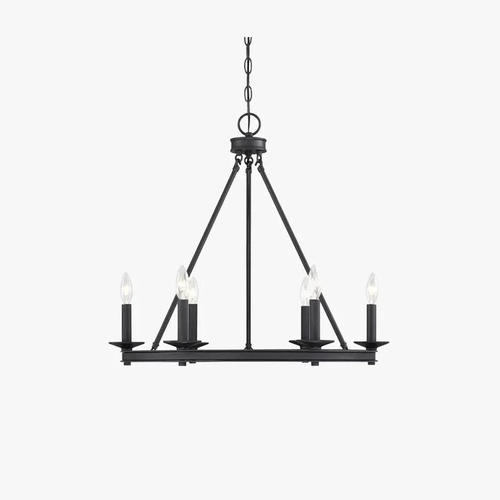 Black Metal Circular Industrial Chandelier for Stylish Spaces | Rebooters - Rebooters