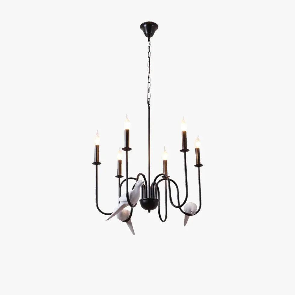 Ceramic Bird Black Vintage Chandelier for Elegant Spaces | Rebooters - Rebooters