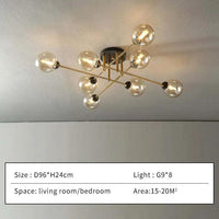 Golden Industrial Glass Spherical LED Semi Flush Ceiling Lights | Rebooters - Rebooters