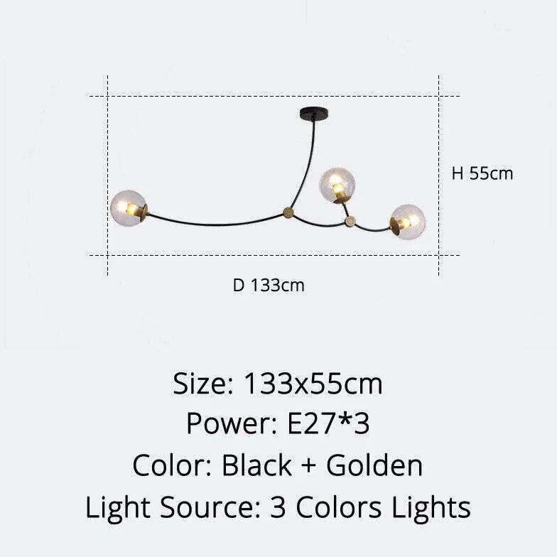 Minimalist Branch Modern Black Chandelier for Home Decor | Rebooters - Rebooters