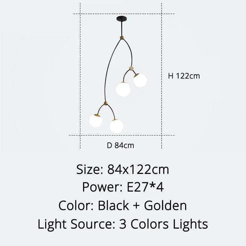 Minimalist Branch Modern Black Chandelier for Home Decor | Rebooters - Rebooters