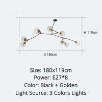 Minimalist Branch Modern Black Chandelier for Home Decor | Rebooters - Rebooters