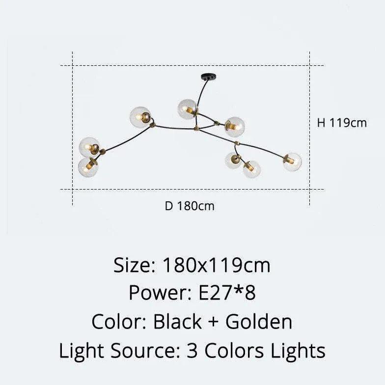 Minimalist Branch Modern Black Chandelier for Home Decor | Rebooters - Rebooters
