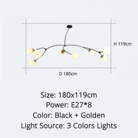 Minimalist Branch Modern Black Chandelier for Home Decor | Rebooters - Rebooters