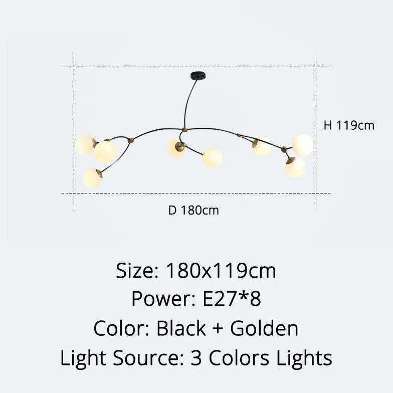 Minimalist Branch Modern Black Chandelier for Home Decor | Rebooters - Rebooters