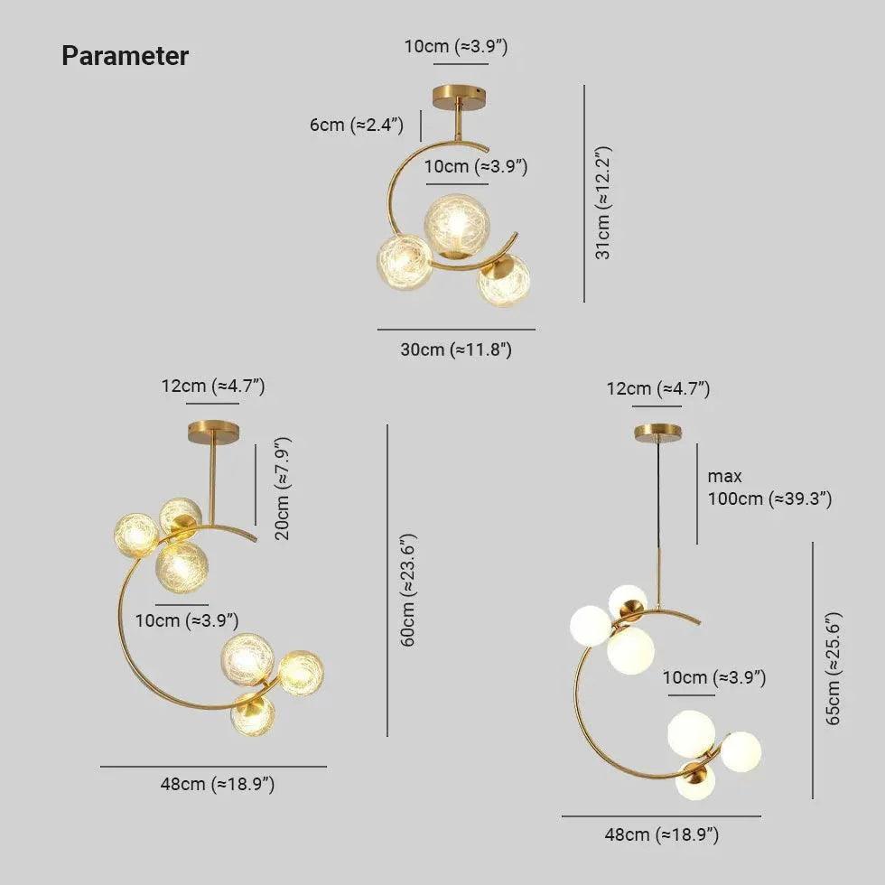 Semi-Arc White Glass Ball Pendant Light for Elegant Décor - Rebooters