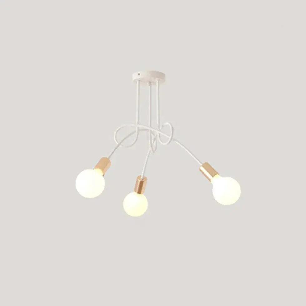 White Multi-Bulb Entwined Ceiling Light for Modern Spaces | Rebooters - Rebooters