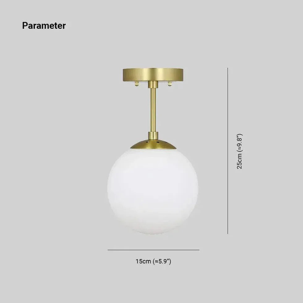 White Glass Ball Minimalist Modern Pendant Light Fixture - Rebooters