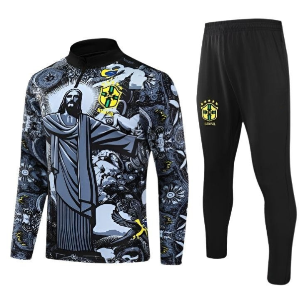 Brazil Jesus Premium Kids Size Tracksuit for Young Fans