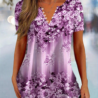 Floral V-Neck Top With Lace-Up Detail For Women Stylish Rebooters Womens Shirts