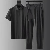 Men's Polo Shirt and Trousers Set for Effortless Casual Style Rebooters mens 2 piece set
